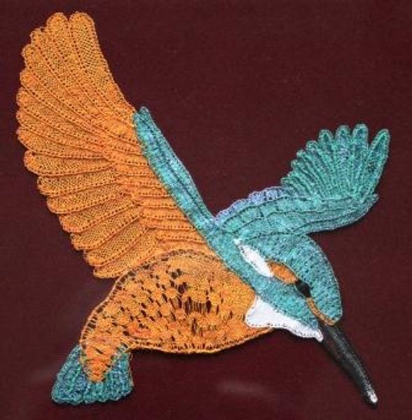 Milanese Lace - King Fisher (with metallic Threads)