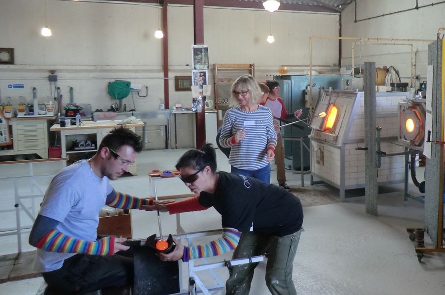 Beginners' glass making class at Westcott