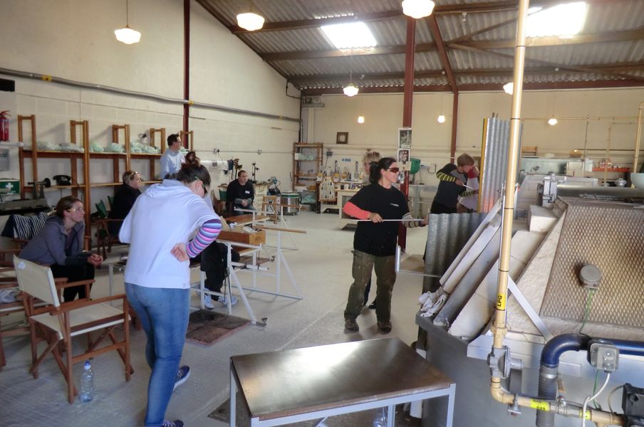 Glass blowing class at Westcott studio