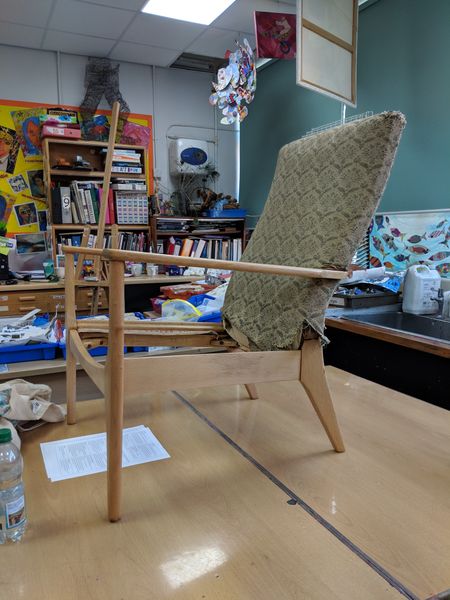 Parker Knoll frame stripped & waxed before re-upholstery