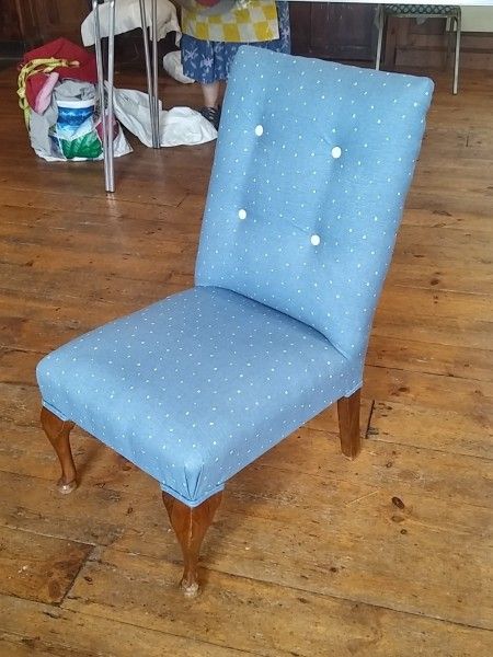 Bedroom chair re-upholstered on upholstery workshop near Winchester