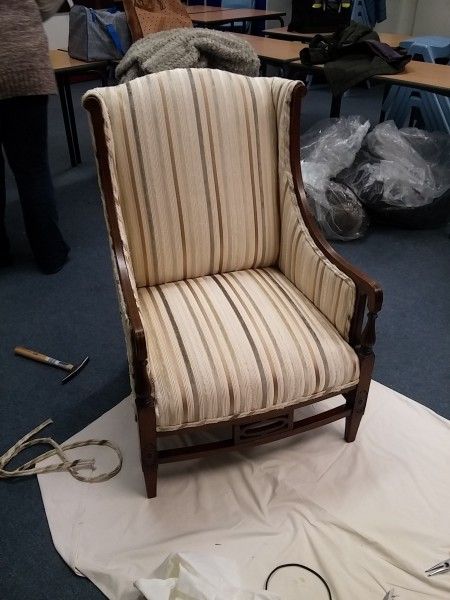 Edwardian inlay armchair - upholstery evening class Hampshire