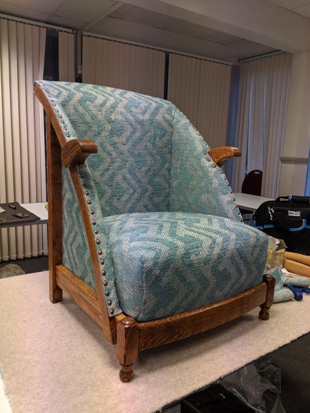 Beautifully re-upholstered 1930s chair - Pippa-Clare upholstery classes
