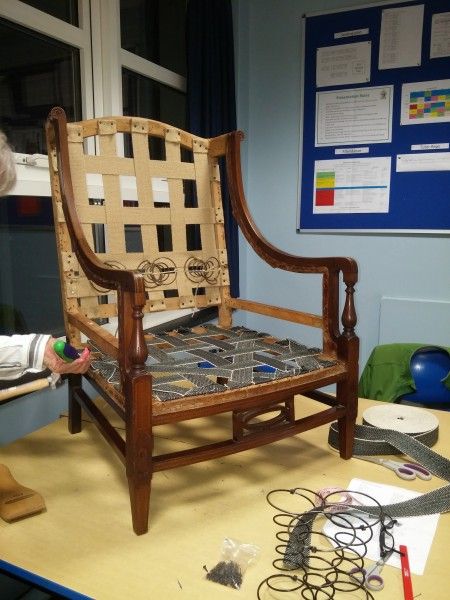 Edwardian inlay armchair - work in progress - evening class Hampshire