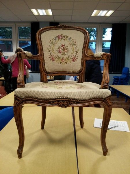 Rococo chair before work in upholstery class Romsey and Ringwood Hampshire