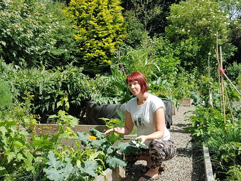 Kim in her climate change gardens