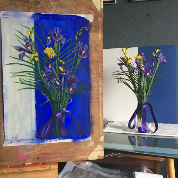 Still life painting created as inspiration for weekend painting course at The Arienas Collective.