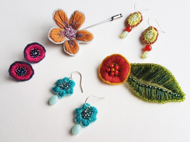 Colourful inspiration for this embroidered jewellery workshop in Staffordshire