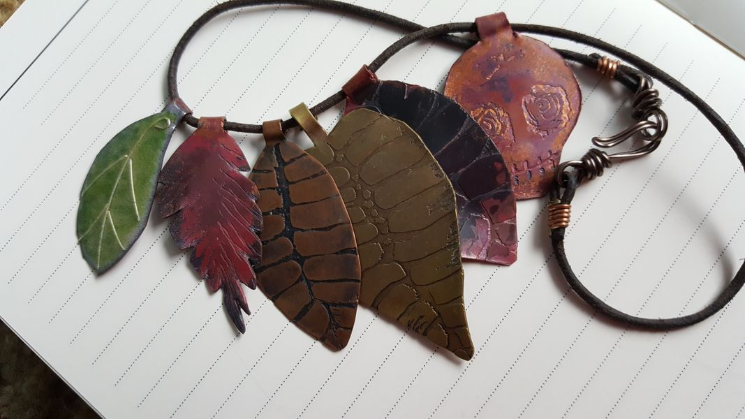 copper and brass leaves