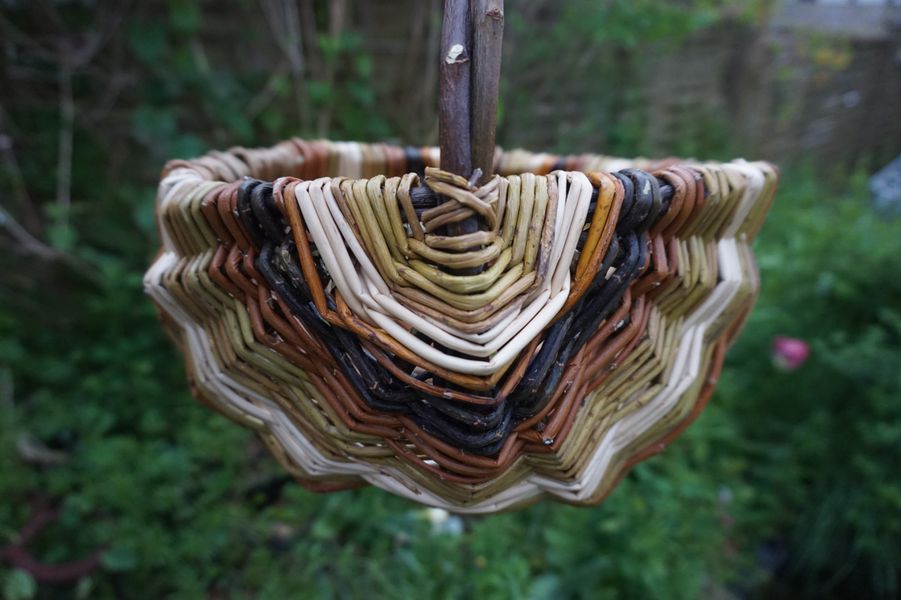 Frame basket with Dickie Meadows and Stripped Willow