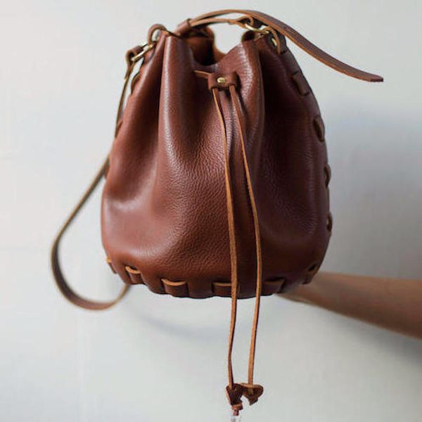 Stitchless Bucket Bag in Chestnut