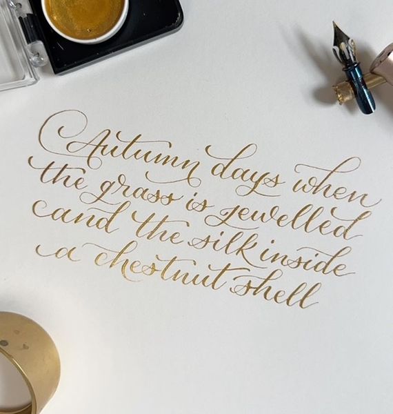 Pointed pen calligraphy lettering
