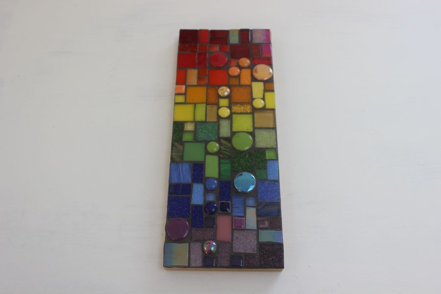 Mosaic rainbow wall art / plaque ready to hang in your home interior