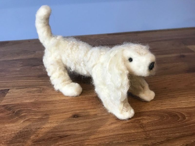 Needle felted dog