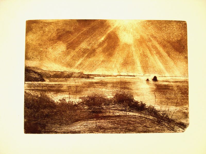 An example of a white ground etching by Oliver West