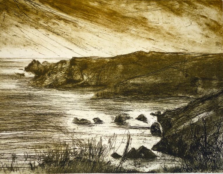 an example of a hard ground etching by Oliver West