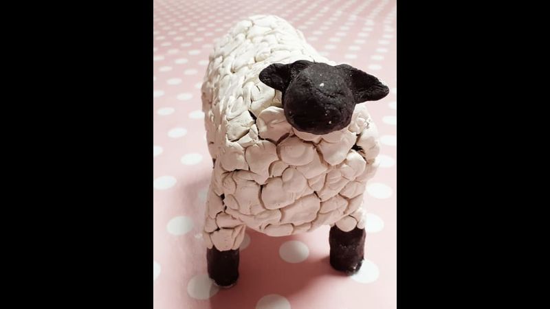 Powertex sheep sculpture with Craft My Day