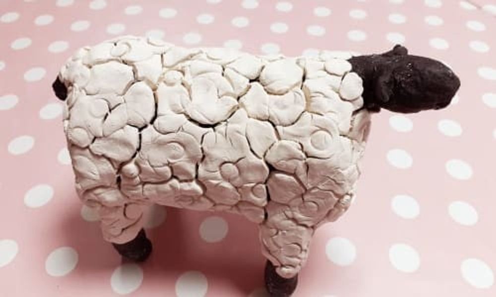 Powertex sheep sculpture with Craft My Day