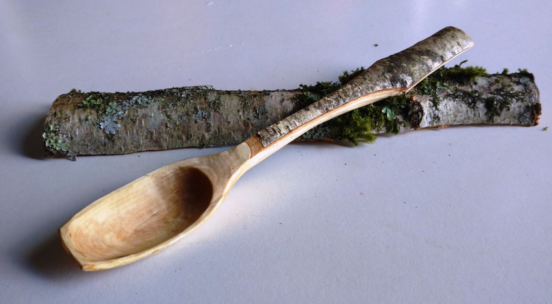 Birch serving spoon