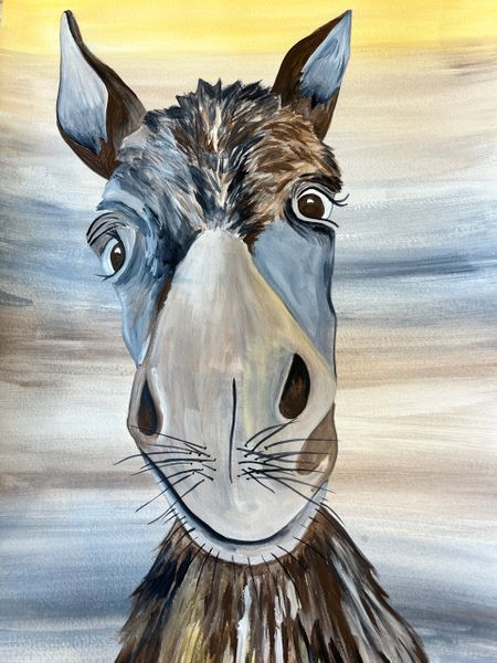 Acrylic painting of a donkey
