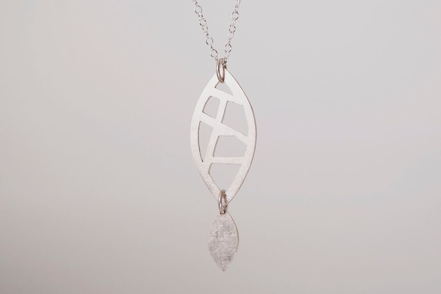 Navette design silver pendant 