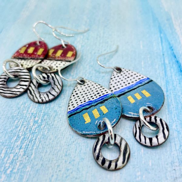 Enamel earrings