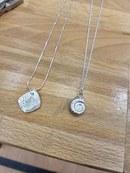 The versatility of silver clay, creating textured pendants