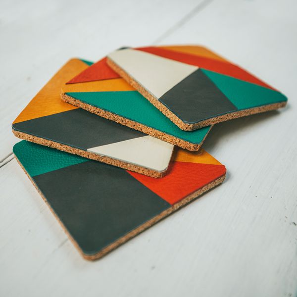 finished coasters in a pile