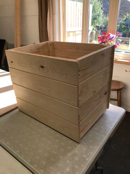 Wooden box in tongue & groove wood