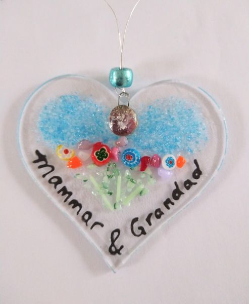Ashes to Glass Heart Sun Catcher 8cm