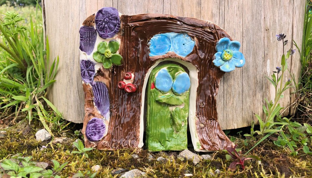 Colourful, glossy fairy door