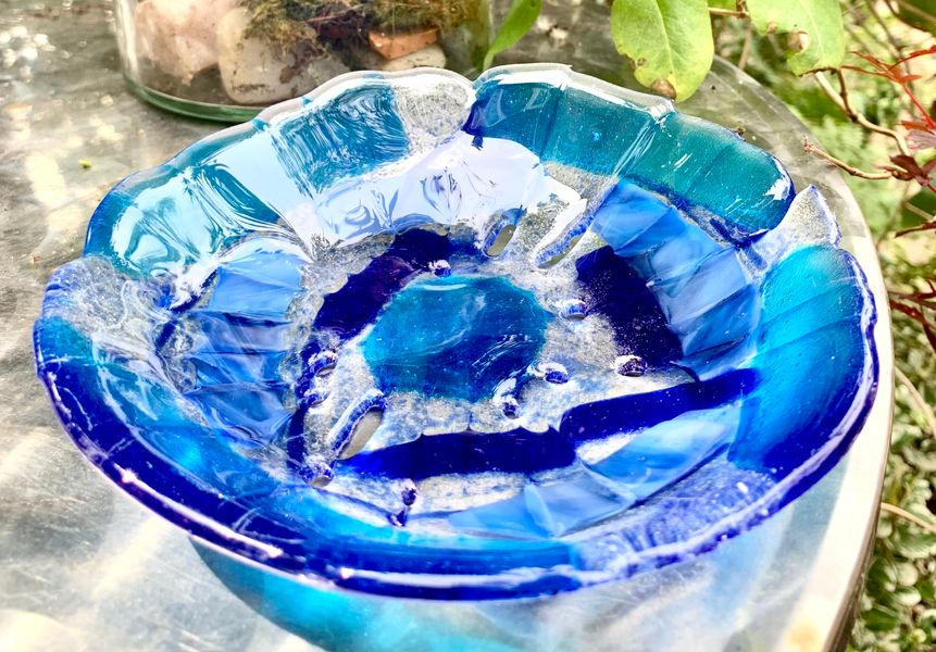 glass fused finger bowl
