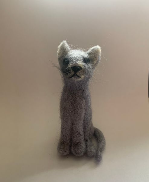 Needle felted cat