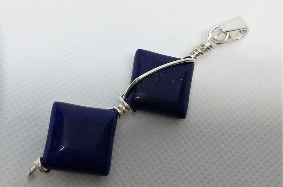 ♥ GENUINE GEMSTONE LAPIS LAZULI PENDANT ♥ JUST ADD YOUR OWN CHAIN OR CORD OR THICK RIBBON 