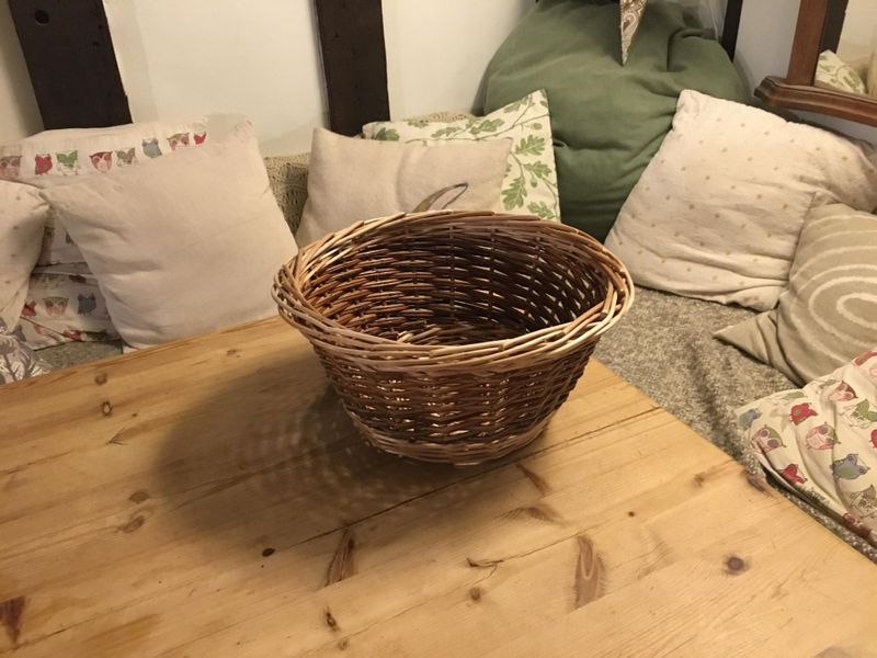 small round willow basket