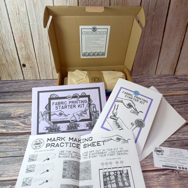 Fabric printing kit - illustrated, colour, step by step printed instructions