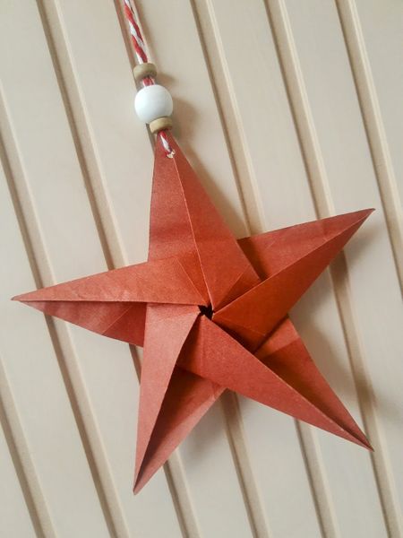 Red origami star