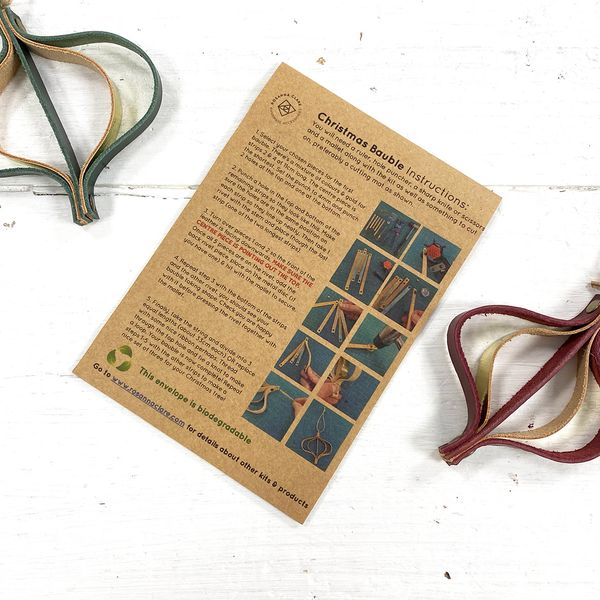 Leather Christmas Bauble Kit instructions