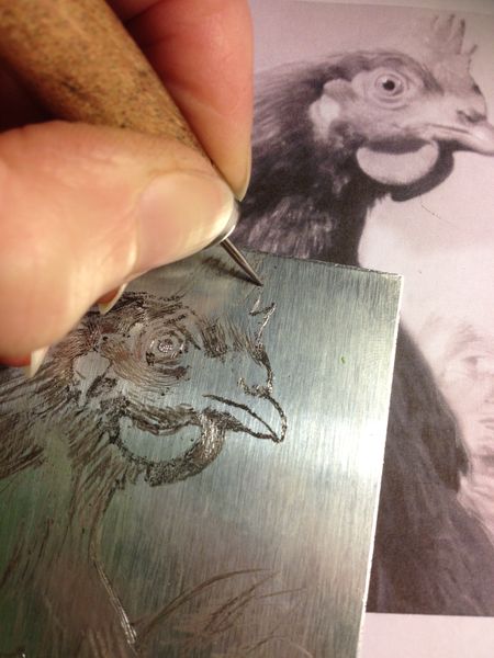Drypoint engraving is simple and you can produce a small print edition 