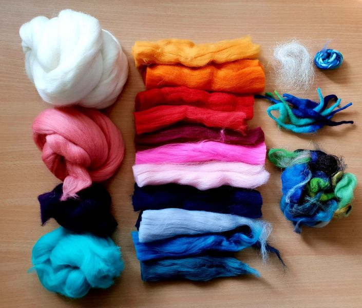 Wool Fibres in Sunset Seascape Felting Kit (Wool Only).