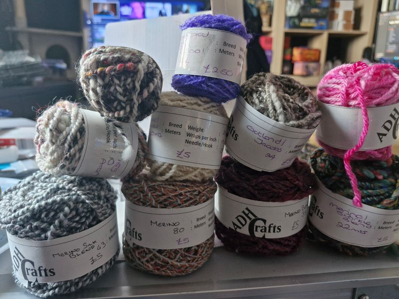 Rang of handspun yarns