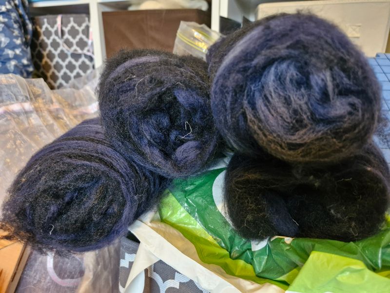 Prepped batts for spinning