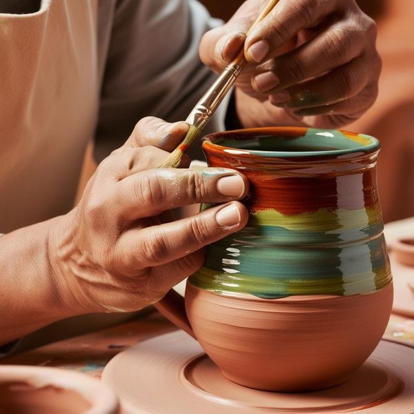 Painting a plant pot