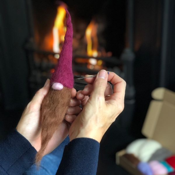 Mindful felting by the fire