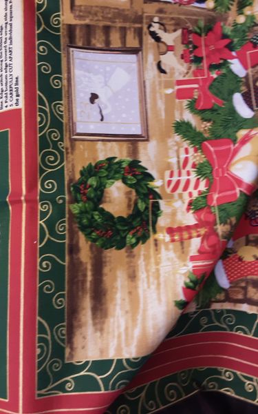 Fabric Christmas  wreath  and stockings