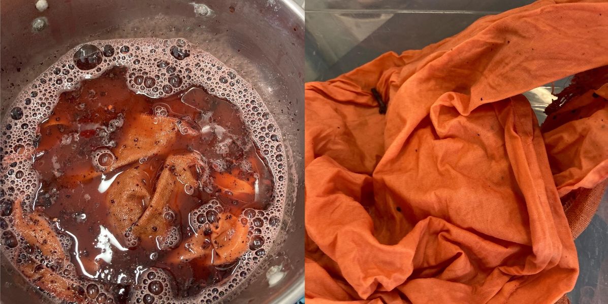 Dyeing cotton with madder.
