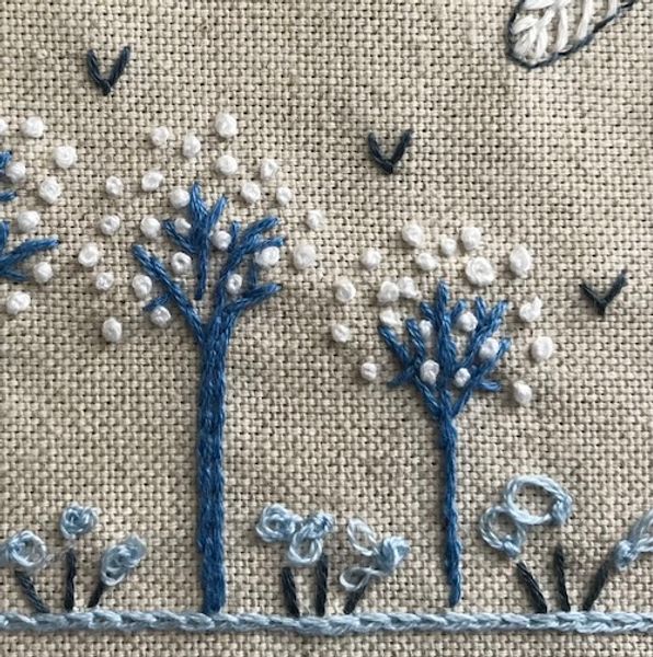 embroidered trees
