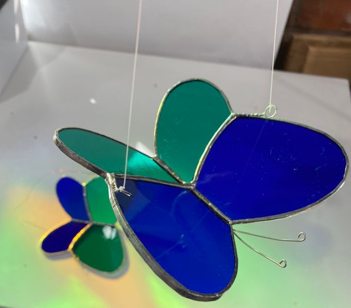 Two 3d butterfly suncatchers made in half a day