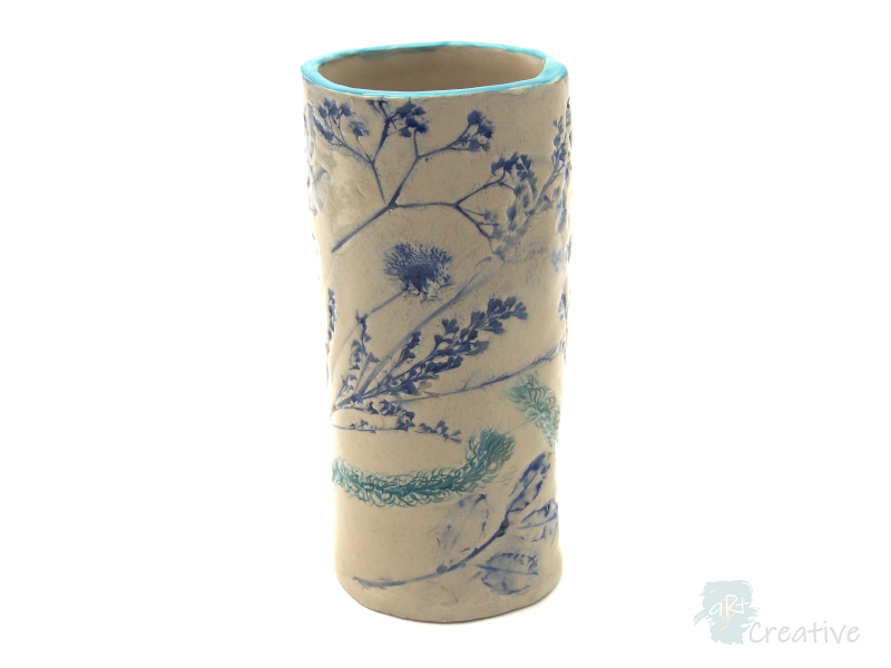 Botanical Wrap Vases with multi coloured wash and glaze