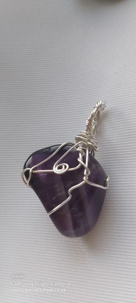 ♥ Amethyst Wire Wrapped Crystal created into a Pendant ♥